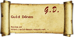 Guld Dénes névjegykártya